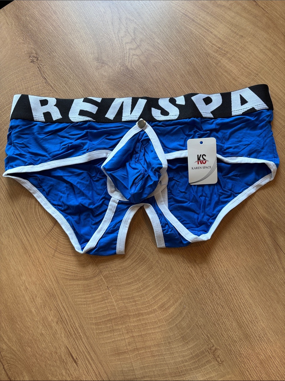 Karen Space Blue Men's Briefs with Black Waistband